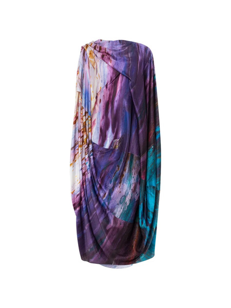  Roksanda Vestido Largo Robina Drapeado - Morado 