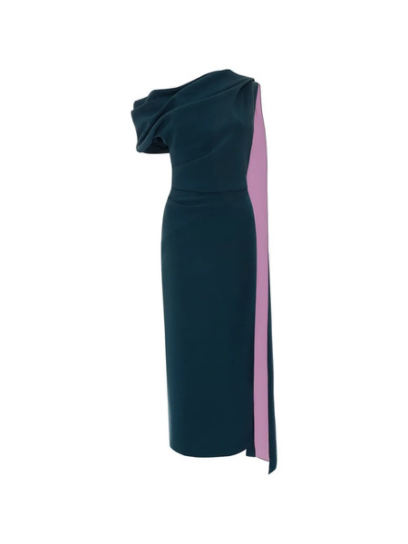  Roksanda Vestido Maite Midi Drapeado - Azul 
