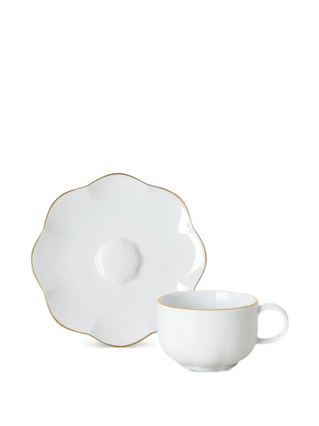  Rosenthal Juego De Tazas De Café Sonetto Festoneadas - Blanco 