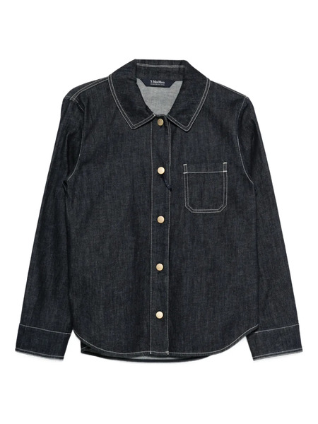  's Max Mara Camisa Con Costuras En Contraste - Azul 
