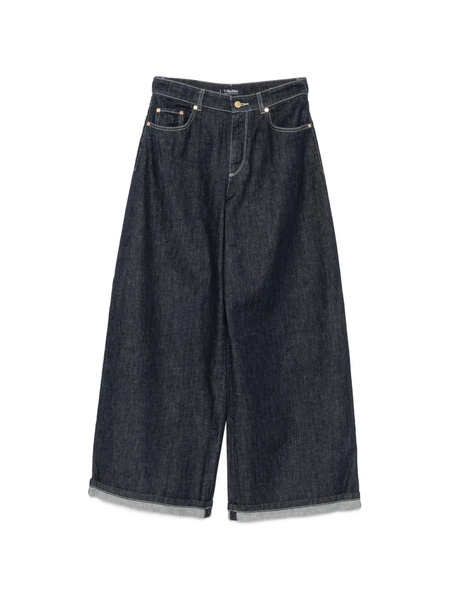  's Max Mara Vaqueros Anchos Con Bajos Vueltos - Azul 