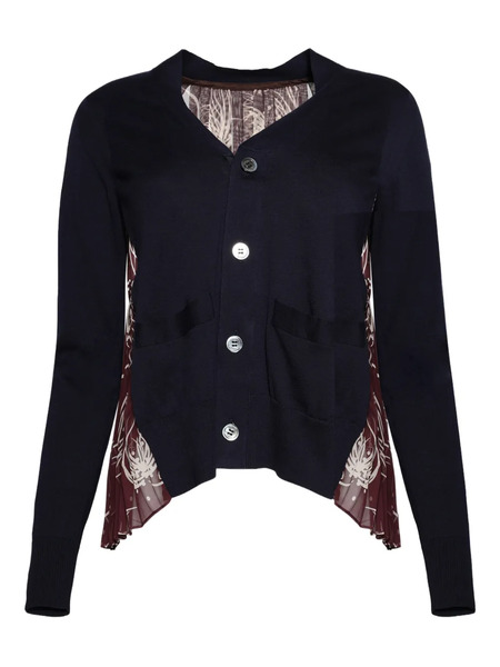  Sacai Cárdigan Con Paneles - Azul 