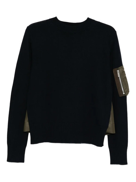  Sacai Jersey Con Parche De Nylon - Azul 