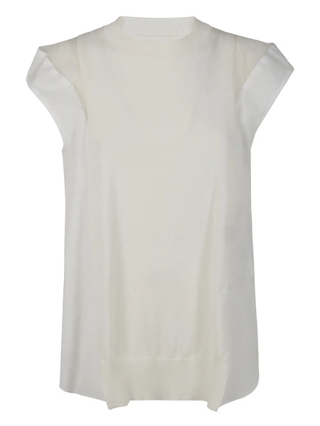  Sacai Top De Algodón - Blanco 