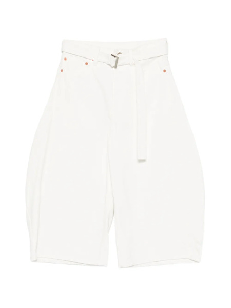  Sacai Vaqueros Con Cinturón - Blanco 