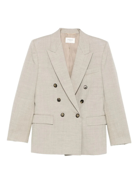  Saint Laurent Double-breasted Button Blazer - Neutro 