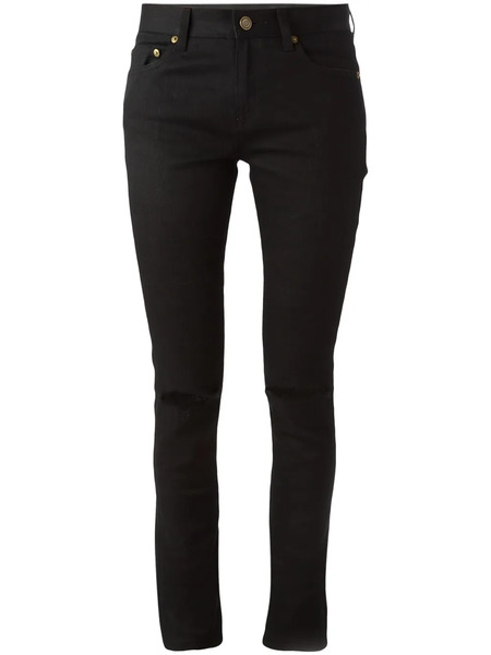  Saint Laurent Jeans Pitillos Rasgados - Negro 