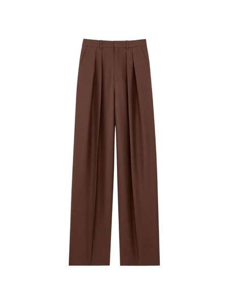  Saint Laurent Pantalones De Vestir Con Pinzas - Marrón 