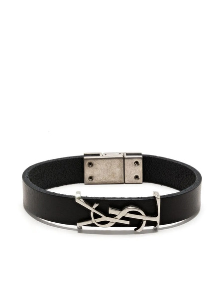 Saint Laurent Pulsera Cassandre Con Logo - Negro 