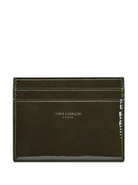  Saint Laurent Tarjetero Cuero - Verde 