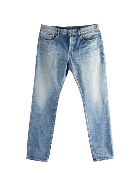  Saint Laurent Vaqueros Con Parche Del Logo - Azul 
