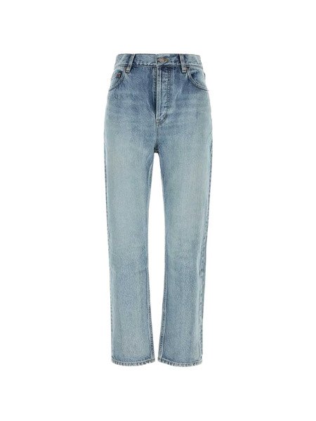  Saint Laurent Vaqueros 90s Capri De Talle Alto - Azul 