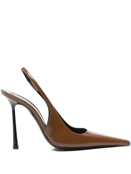  Saint Laurent Zapatos Vendome De Puntera En Punta Con Tira En La Parte Posterior Y Tacón De 110 Mm - Marrón 