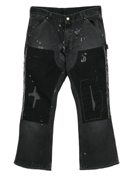  Saint Mxxxxxx Vaqueros Bootcut Con Diseño Patchwork - Negro 