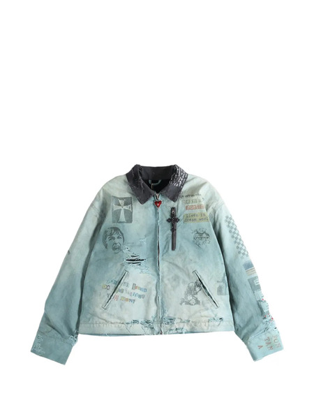  Saitos Chaqueta Worker Con Efecto Envejecido - Azul 