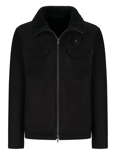  Salvatore Santoro Chaqueta De Ante Con Cuello De Vellón - Negro 