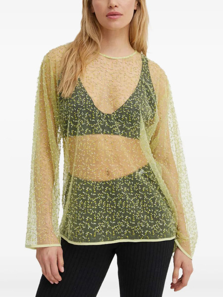  Samsoe Samsoe Blusa De Manga Larga Con Cuentas - Verde 