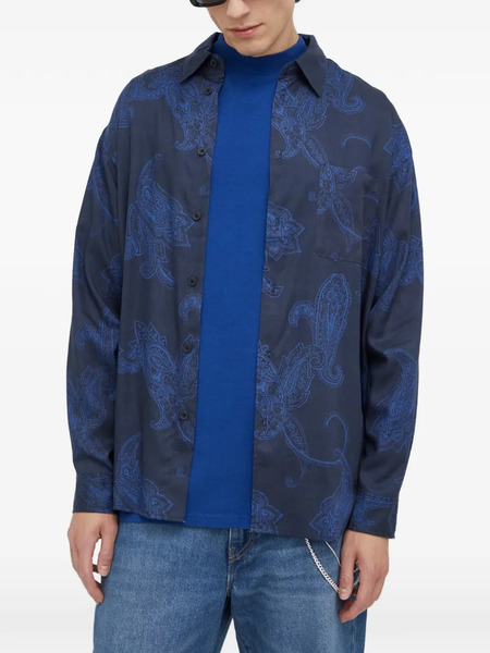  Samsoe Samsoe Camisa Con Motivo De Cachemira - Azul 