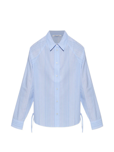  Samsoe Samsoe Camisa Sarita A Rayas Con Cordones - Azul 