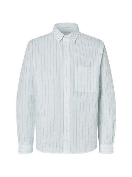  Samsoe Samsoe Camiseta A Rayas Con Bolsillo - Blanco 