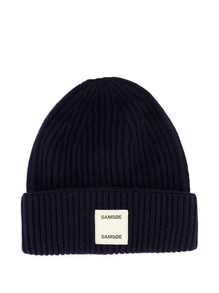  Samsoe Samsoe Gorro Delana En Canalé - Azul 