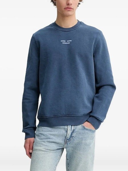  Samsoe Samsoe Sudadera Con Logo Y Cuello Redondo - Azul 