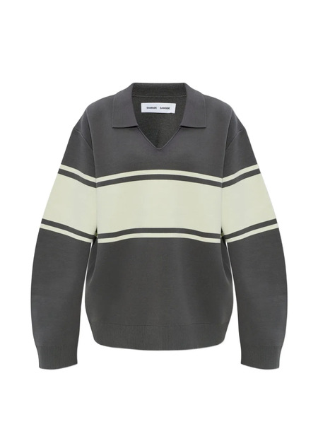  Samsoe Samsoe Sudadera Saanne Con Cuello A Rayas - Gris 