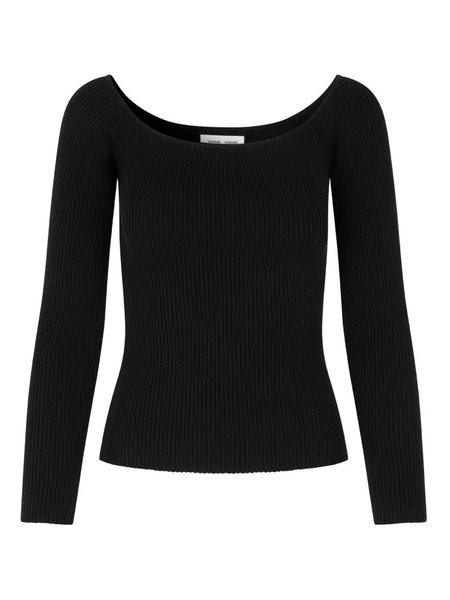  Samsoe Samsoe Top De Canalé Con Cuello Redondo - Negro 