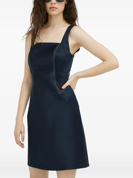  Samsoe Samsoe Vestido Corto Con Cuello Cuadrado - Azul 