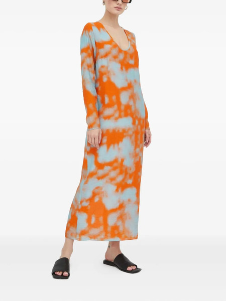  Samsoe Samsoe Vestido Midi Con Abertura - Naranja 