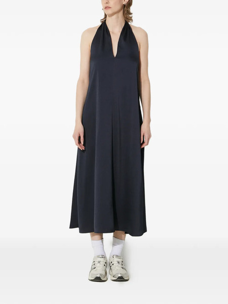  Samsoe Samsoe Vestido Midi Con Cuello Halter En V - Azul 
