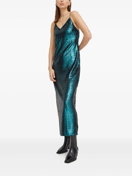  Samsoe Samsoe Vestido Midi Con Lentejuelas - Verde 