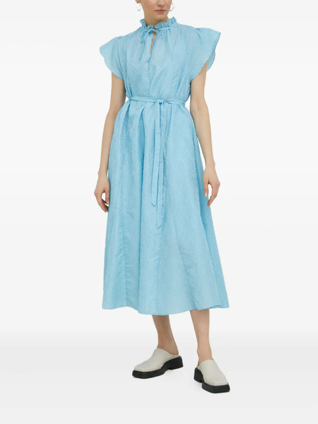  Samsoe Samsoe Vestido Midi Con Volantes - Azul 