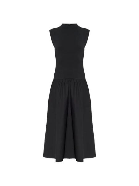  Samsoe Samsoe Vestido Midi Fruncido Con Cuello Alto - Negro 