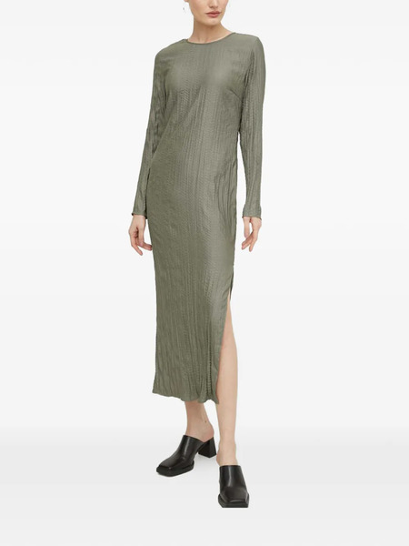  Samsoe Samsoe Vestido Midi Texturizado De Manga Larga - Verde 