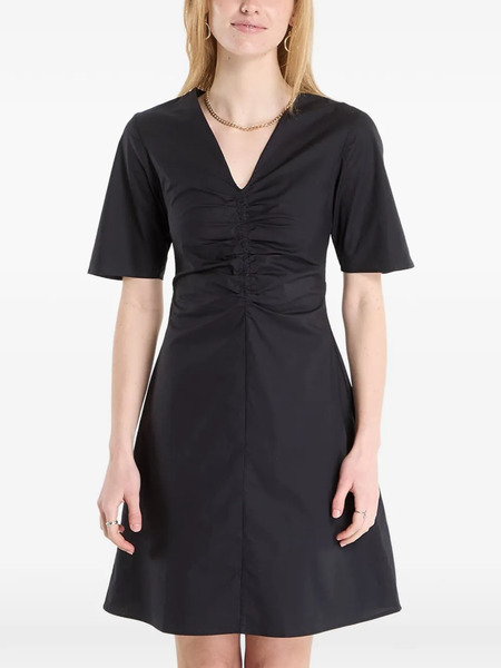  Samsoe Samsoe Vestido Sabrooke Corto Fruncido - Negro 
