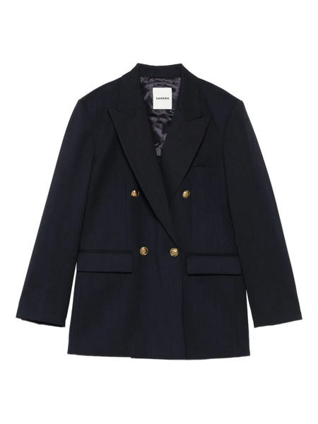  Sandro Blazer A Rayas Diplomáticas - Azul 