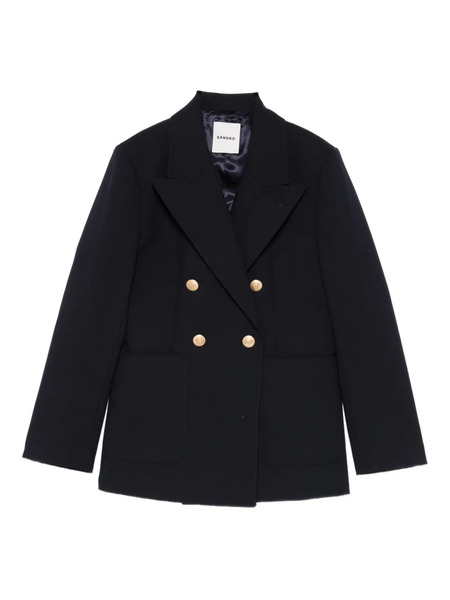  Sandro Blazer Con Doble Botonadura - Azul 