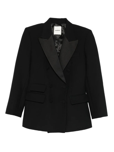  Sandro Blazer Con Doble Botonadura - Negro 