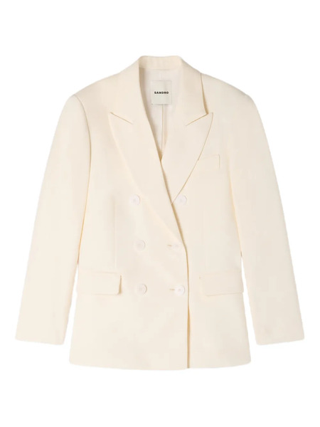  Sandro Blazer Con Doble Botonadura - Neutro 