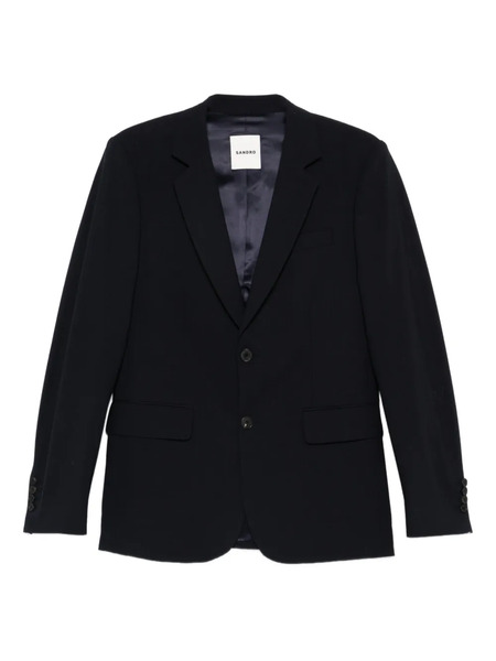  Sandro Blazer Micro Check Con Botones - Negro 