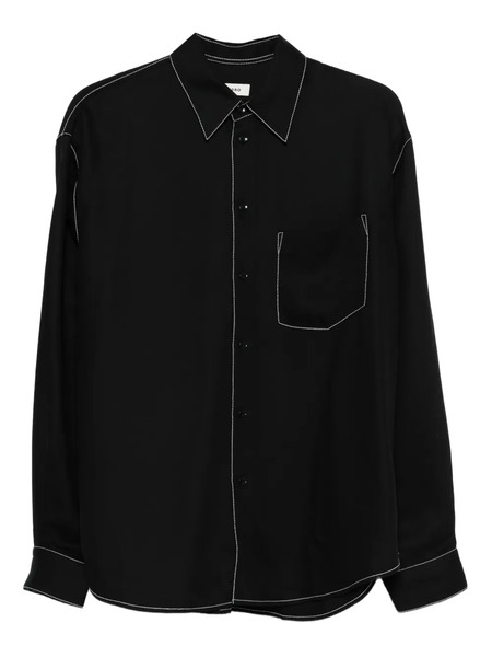  Sandro Camisa Con Costuras En Contraste - Negro 