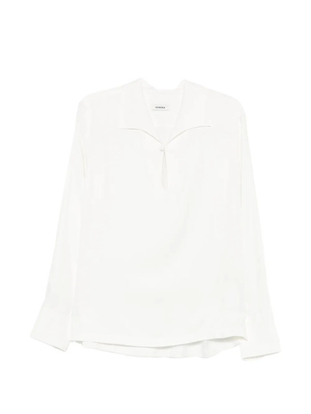  Sandro Camisa Con Cuello De Alas - Blanco 
