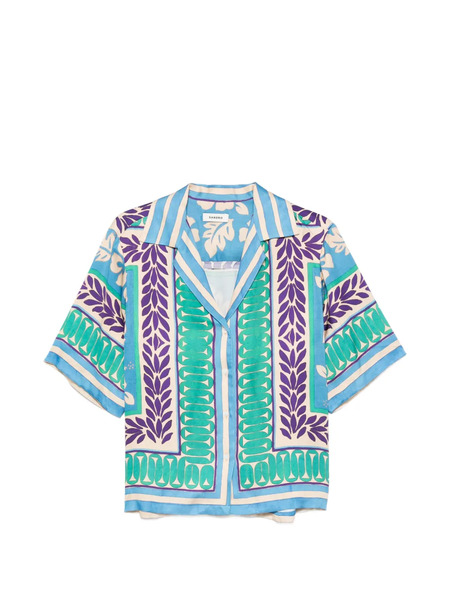  Sandro Camisa Con Estampado Gráfico - Verde 