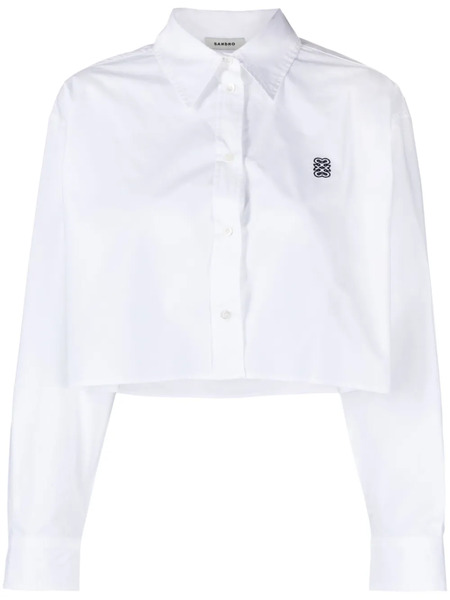  Sandro Camisa Corta De Popelina - Blanco 