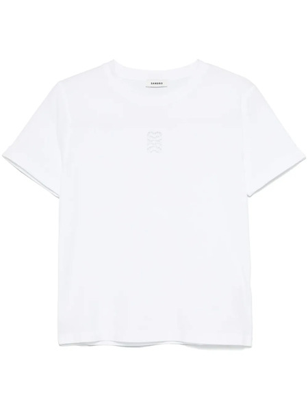  Sandro Camiseta Con Logo Bordado - Blanco 