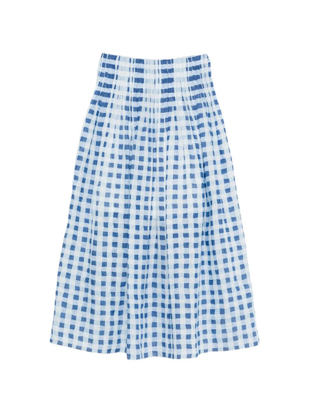  Sandro Falda Larga A Cuadros Gingham - Blanco 