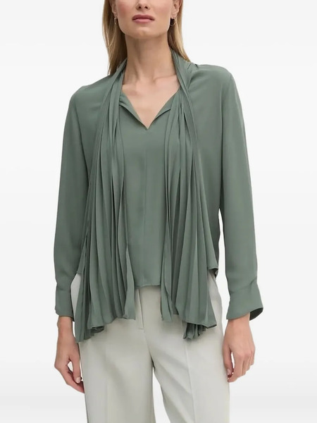  Sandro Ferrone Blusa Con Cuello Y Pliegues - Verde 