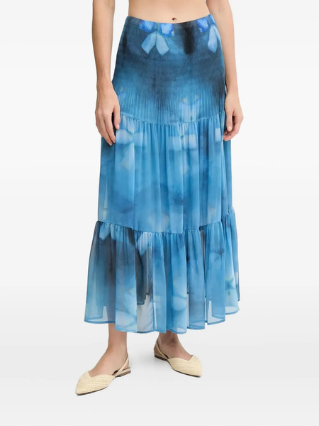  Sandro Ferrone Falda Midi Plisada - Azul 