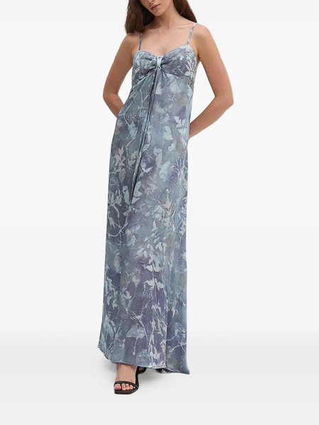  Sandro Ferrone Vestido Largo Con Estampado Gráfico - Azul 